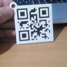 qr keychain love you jewelry qrcode keychains key 3d printing 2color 3d print model - Mito3D