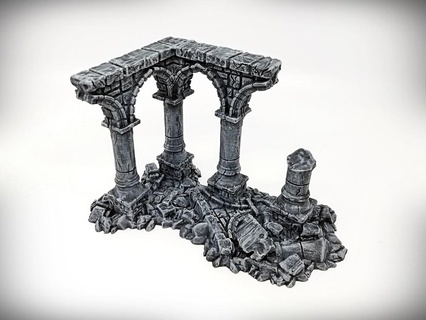 quad column- ruined columns ancient ruins rubble bundle walls wall terrain terrainify scatter miniatures dnd d&d wargaming rpg roleplayinggame 3d print model - Mito3D