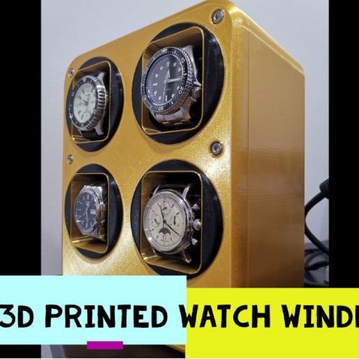 quad watch winder jewelry automatic watches box auto rotate 3D print model - Mito3D