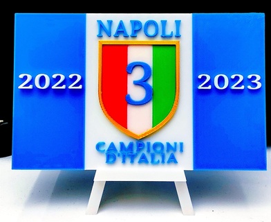 quadro escudo Nápoles 2023 3d print model - Mito3D
