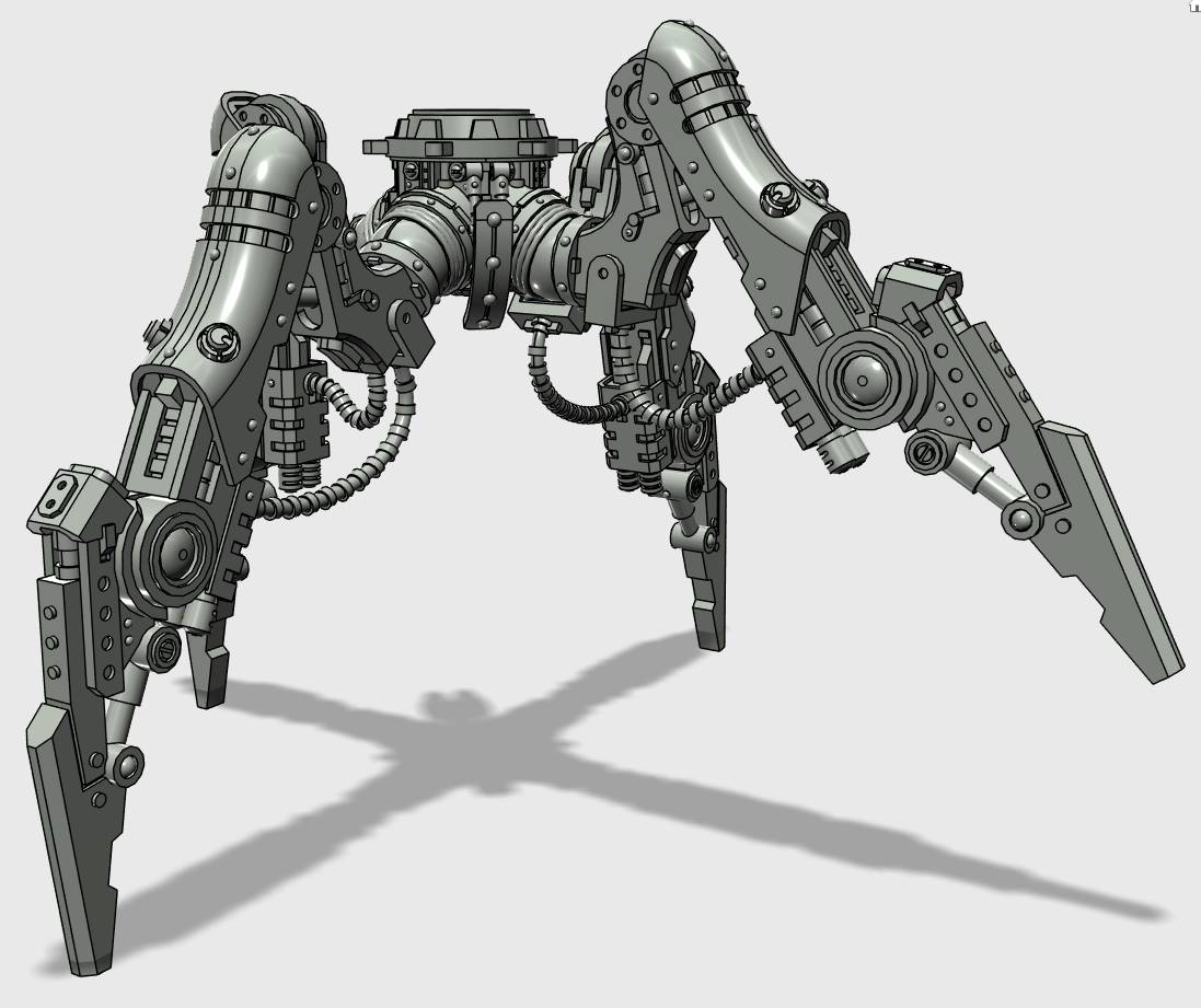 quadrupède jambes mecha chevaliers suite robot mech steampunk sci cyborg miniature modèle 28mm cyberpunk 3D print model - Mito3D