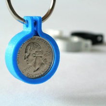 quarter coin holder gadget 3d print model - Mito3D