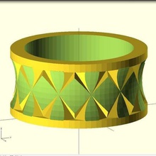quase anel recartilhado jóias anéis coisa-a-dia biblioteca estrias paramétrico openscad 3d print model - Mito3D