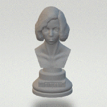 queen's gambit - play queen chess piece replacement beth harmon game sexy female bust statute 3d print model - Mito3D
