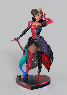 reine cœurs Alice pays merveilles statue 3d print model - Mito3D