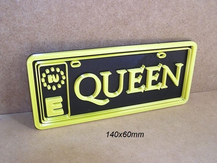 queen mini license plate logo poster sign signboard rock music group matricula 3d print model - Mito3D