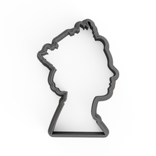 queens head silhouette cookie cutter - biscuit fondant clay dough platinum jubilee monarchy royalty royal stamp 3d print model - Mito3D