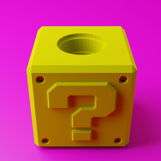 question block mate Home mario gift toy yellow box 3d print model - Mito3D