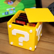 pergunta do bloco de mudar o cartucho caso jogo mario nintendo armazenamento super bros acessórios 3d print model - Mito3D