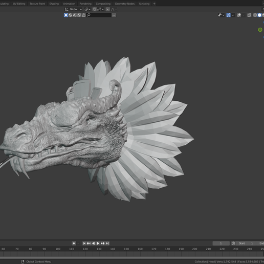 quetzalcoatl testa arte dios animale giocattolo highpoly 3D print model - Mito3D