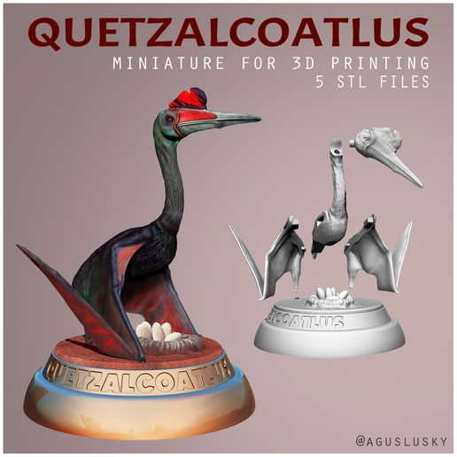 quetzalcoatlus preistorico animale 3D print model - Mito3D