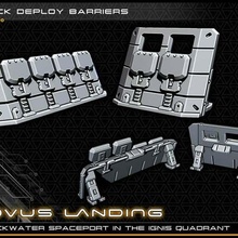 quick deploy barriers - 28-32mm gaming novus landing 28mm scifi starfinder star wars tabletop wargaming warhammer 40k toy_game_accessories 3d print model - Mito3D