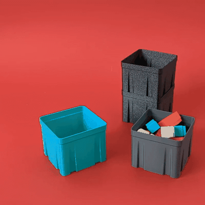 quick stackable storage module vase mode chest of drawers box saved toy fun game monster 3d print model - Mito3D