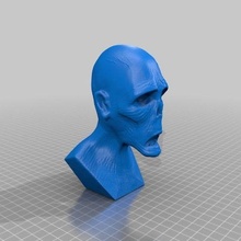 hızlı zombi büst Sanat baş zombiler heykeller 3d print model - Mito3D
