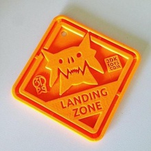 quinsaga monster landing zone plaque über 3dktoyscom Spiel Kostenlose 3d-Modell Schädel Kunst-Spielzeug kickstarter 3dkitbash 3d print model - Mito3D
