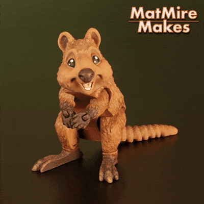 quokka articulado agitarse figura 3mf incluido lindo marsupial flexi impresión in sitio flexible matmiremakes wallaby matmire peludo multicolor mmu posable mattmire juguete figurilla canguro 3d print model - Mito3D