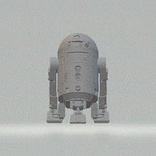 r2-d2 2 versions r2d2 c3inch starwars star wars c3-inch android robot 3d print model - Mito3D