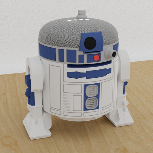 r2 d2 ispirato nido mini In piedi cupola gadget r2d2 alexa punto 4 droide 3D print model - Mito3D