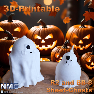 r2 bb 8 sheet ghosts Halloween décoration étoile guerres fantôme r2d2 d2 décor droïdes astromech feuille ghost jouet 3d print model - Mito3D