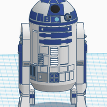 r2d2 modelo juguete práctica tinkercad guerra Galaxias estrella guerras robot 3d print model - Mito3D