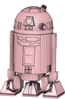 r2d2 estrella guerras Jedi 3d print model - Mito3D