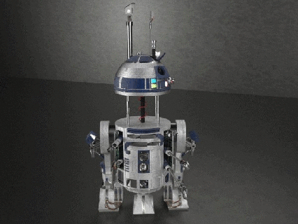 r2d2 configurador juego modelo robots robot acción figura cifras 3d print model - Mito3D