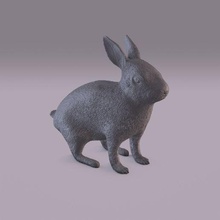 lapin lièvre animal mammifère faune compagnie domestique art jouet intérieur décoration statue figurine 3d print model - Mito3D