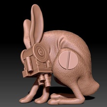 coniglio lepre roditore animale orecchie arte sculture 3d modello lowpoly pronto per gioco caccia coniglietto animali mammifero 3d print model - Mito3D