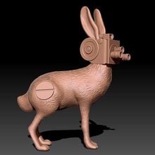 rabbit hare rodent animal ears art sculptures 3d model lowpoly gameready game hunt bunny animals mammal 3d print model - Mito3D