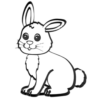 rabbit 3d animal bunny year white 2023 red cute funny pixelated cool pixels 2023s 8 bit pixel art dots line drawing coloring 3d print model - Mito3D