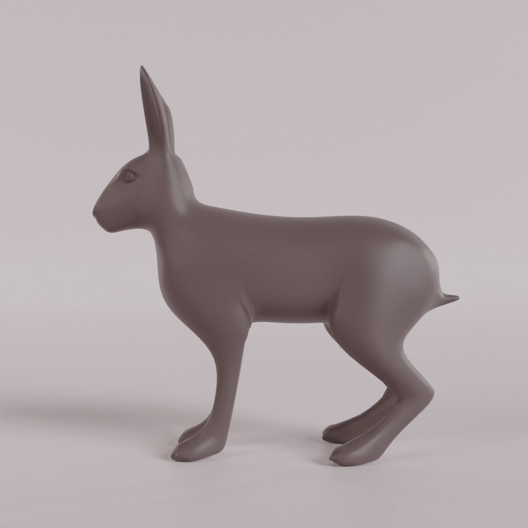 rabbit sculptures statue art figure 3D print model - Mito3D