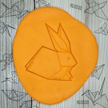 rabbit - origami cookie cutter gallets fondant paper 8cm home plane household house tropical palm dwelling gingerbread ginger luncheon biscuits kitchenware printable cakes 3d printing dining cooky cookiecutter 3dprint biscuit kitchen cutting jannie easter 3d print model - Mito3D
