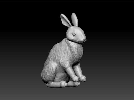 hase realistisch dekorativ rabbit spielzeug on schreibtisch prüfung modell tolle tier königlich schönheit wunderschönen glänzend königtum 3d print model - Mito3D