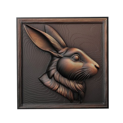 lapin animal soulagement art animaux yeggi mito3d buste google pendentifs médaillon relief wall mur 3d print model - Mito3D