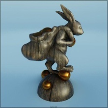 Conejo bolso felicidad pies Arte juguete escultura decoración 3d print model - Mito3D