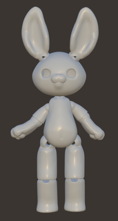 lapin Balle mixte poupée bjd art jouet animal velu figures statue Pâques 3d print model - Mito3D