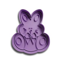 rabbit bow cookie cutter cutting easter 3d print model - Mito3D