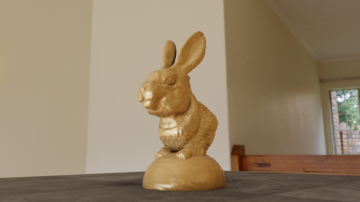 rabbit bust poly statue stl 3d print file art hare jungle safari miniature tabletop animals sculpture wall decor 3d print model - Mito3D