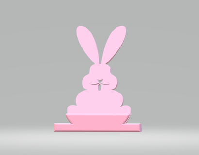 rabbit cellular support telephone easter conego base fhone bunny 3d print model - Mito3D
