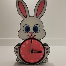 conejo del reloj casa a los animales de la sala kinders el 3d print model - Mito3D