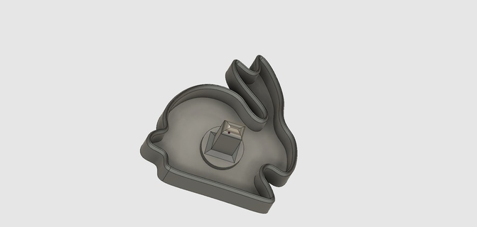rabbit cookie cutter kitchen dining 3d print model - Mito3D
