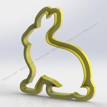 rabbit cookie cutter home mold 3d print model - Mito3D