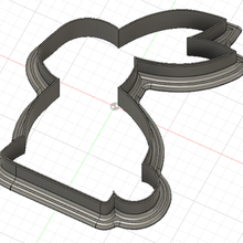 rabbit cookie cutter form - 10cm 393 inch kitchen food sweet easter cake 3d print model - Mito3D