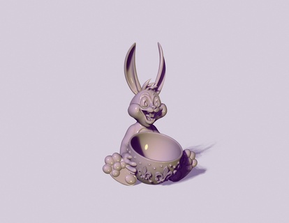 rabbit cup jewelry easter rabbit animal bunny hare pendant present cartoon art sculptures zoo statue nature pet rodent toy cup casket jewelry box  3d print model - Mito3D