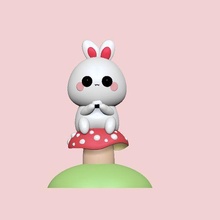 Conejo lindo 3d modelo Arte encantador juguete estatua amor miniatura 3dprintablemodel 3d print model - Mito3D