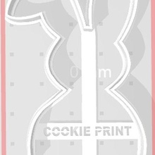 rabbit dough cutter bent ear cookie easter bunny fondant ceramics 3d print model - Mito3D