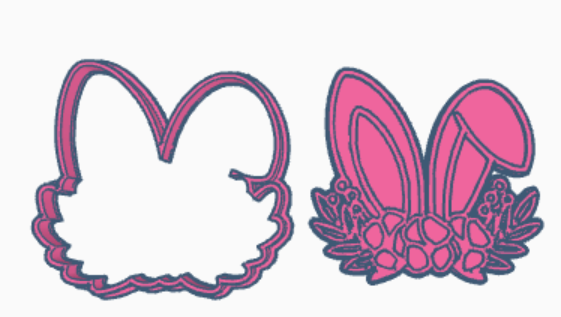 coniglio orecchie biscotto taglierina Pasqua coniglietto 3d print model - Mito3D