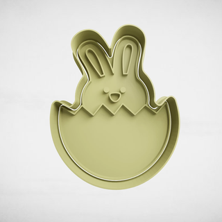 rabbit easter egg cookie cutter cutters stl molds bunny 3d print model - Mito3D