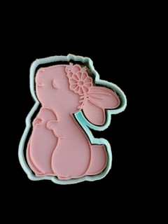 rabbit flowers easter cookie cutter bunny cookies 3d print model - Mito3D