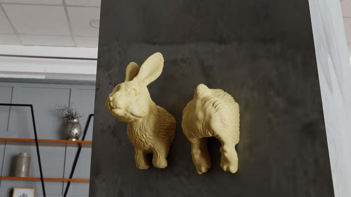 tavşan komik portal duvar sanat stl 3d yazdır dosya orman safari minyatür masaüstü hayvanlar heykel dekor 3d print model - Mito3D
